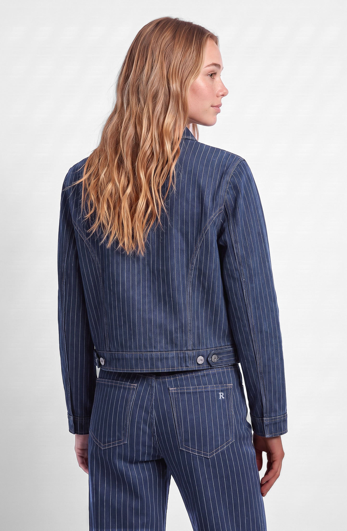 Chaqueta Denim Rayas Indigo