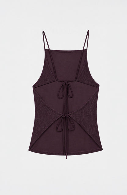 Top Drapeado Sin Espalda Burgundy