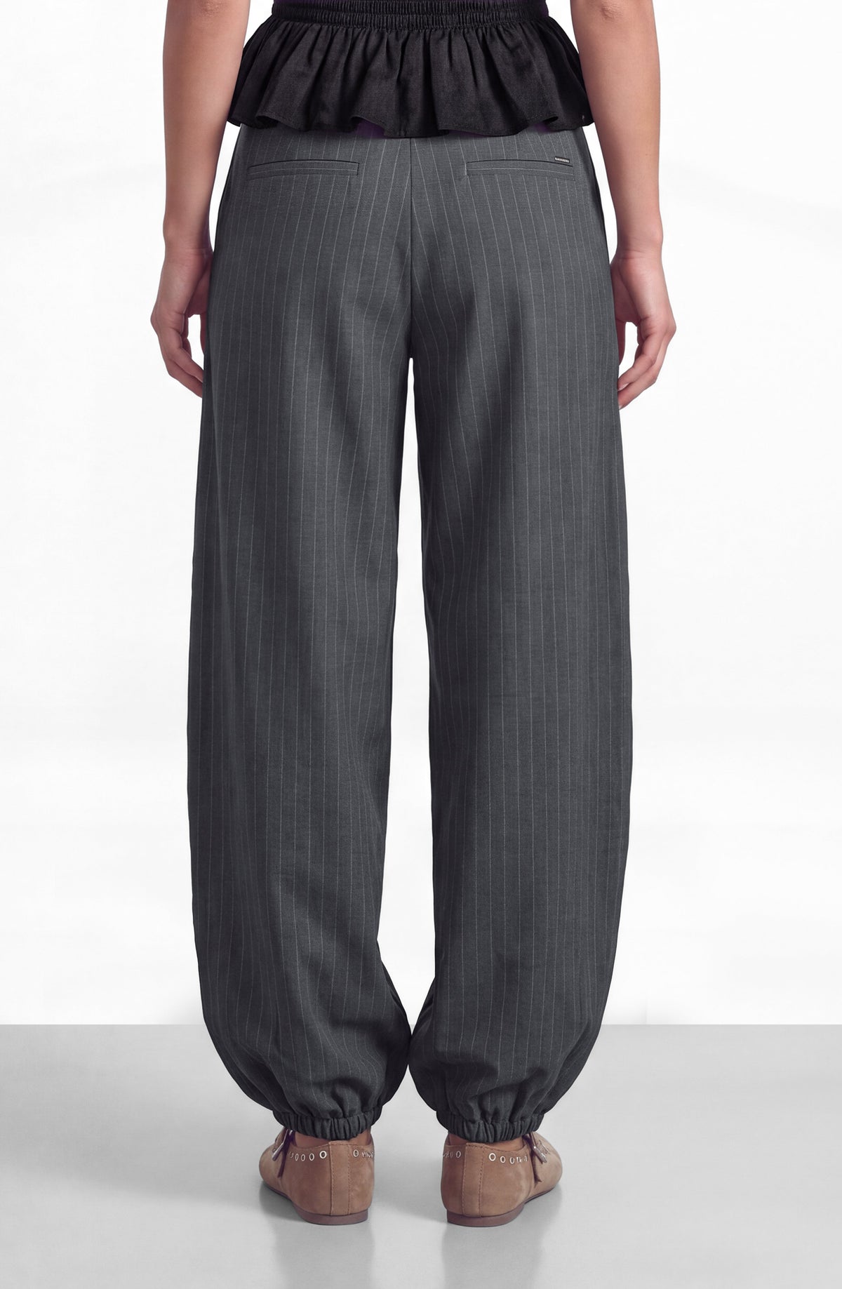 Pantalón Balloon Rayas Grey
