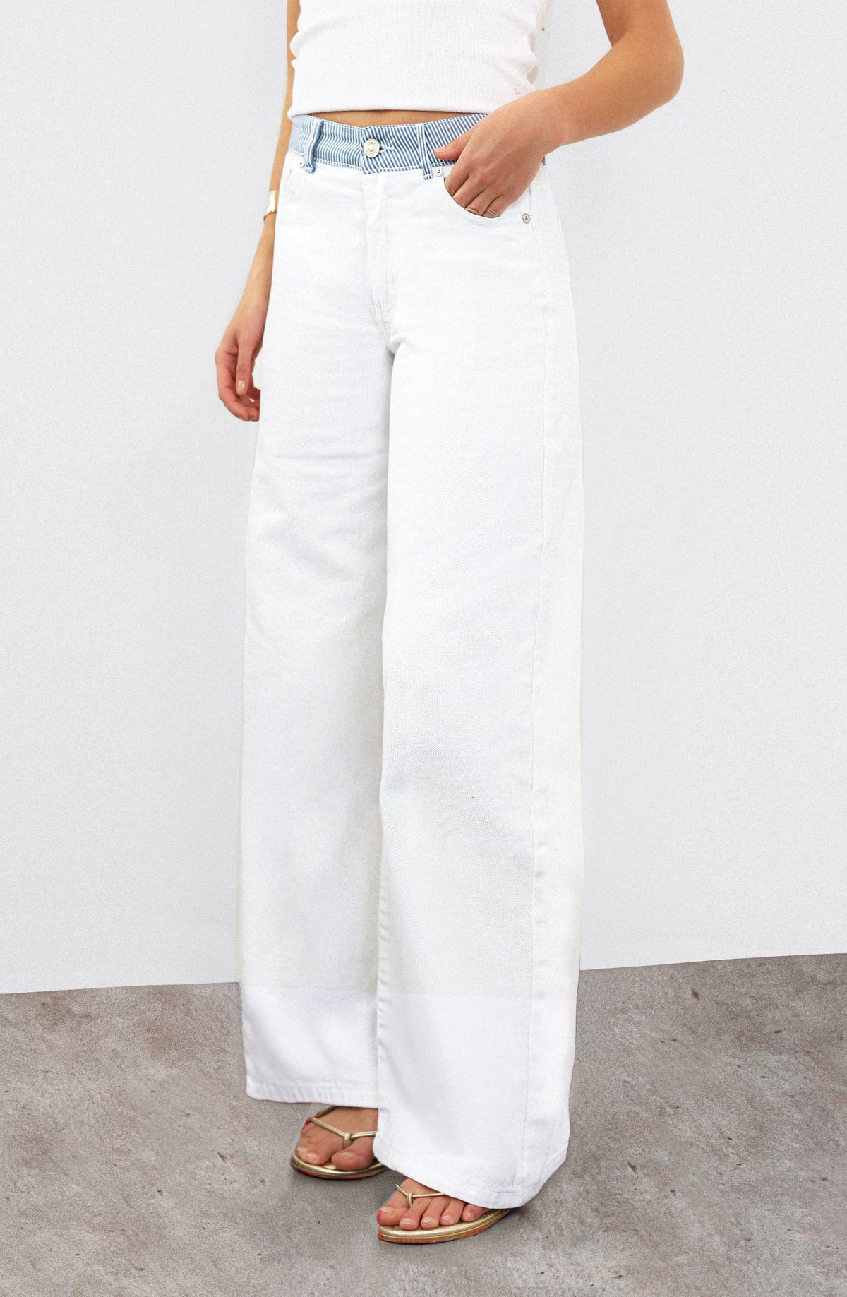 Pantalón Pretina Rayas White