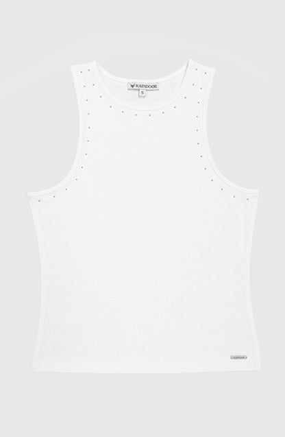 Polera Tank Tachas White