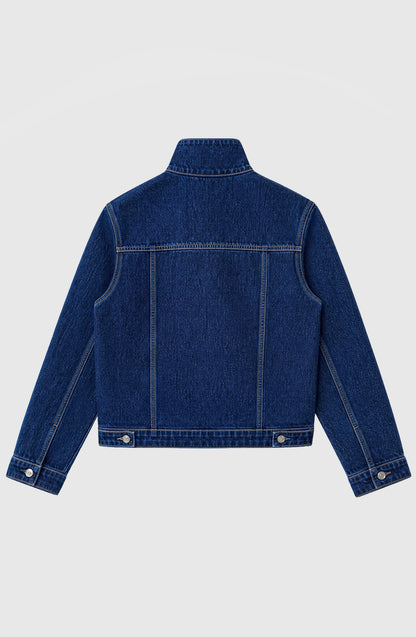 Chaqueta Denim Cuello Funnel Blue