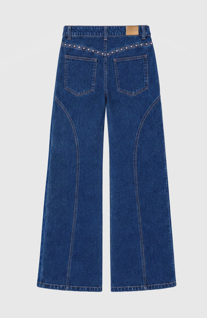 Pantalón Cortes Tachas Blue