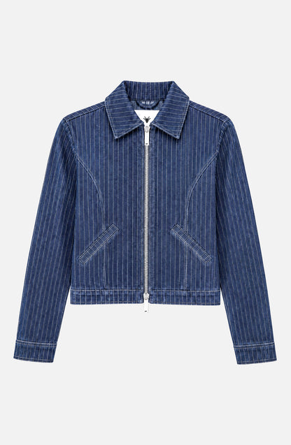 Chaqueta Denim Rayas Indigo