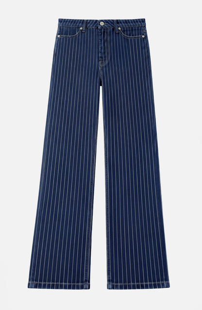 Pantalón Denim Rayado Indigo