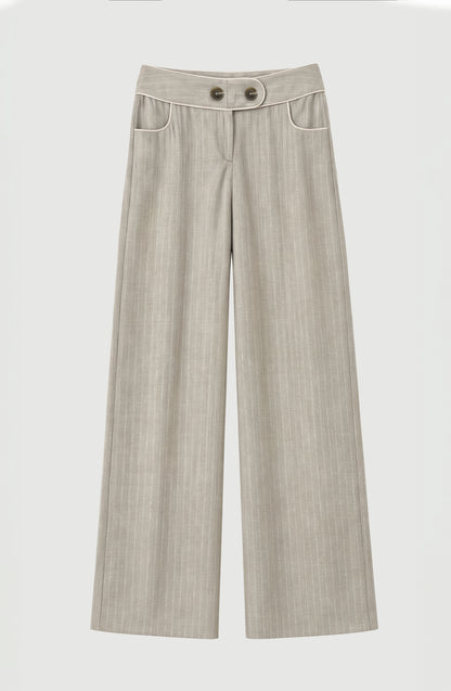 Pantalón Sastrero Lurex Beige