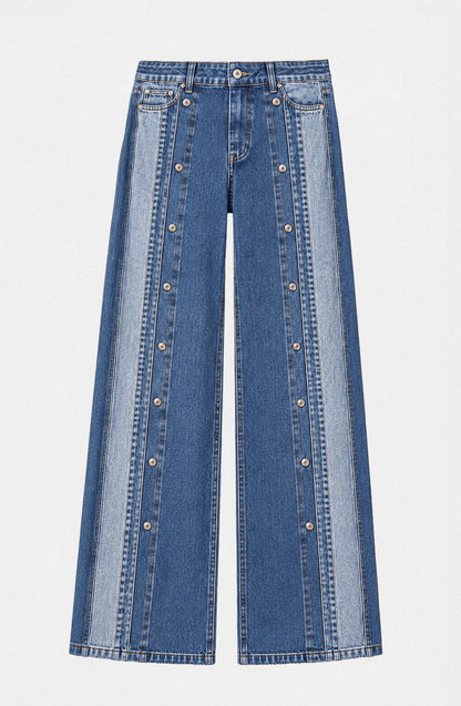 Pantalón Botones Frontales Blue