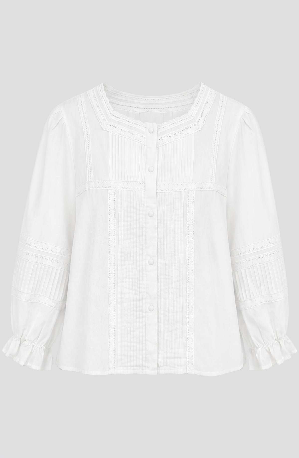 Top Cuadrado Bordado Media Manga White