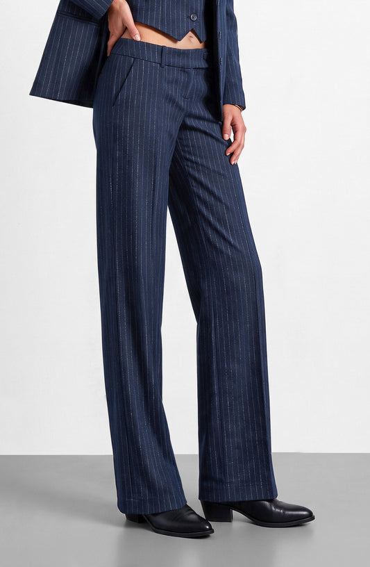 Pantalón Sastrero Raya Lurex Blue