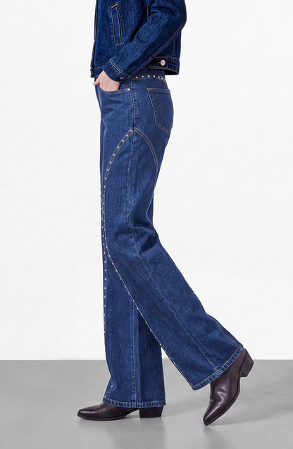 Pantalón Cortes Tachas Blue