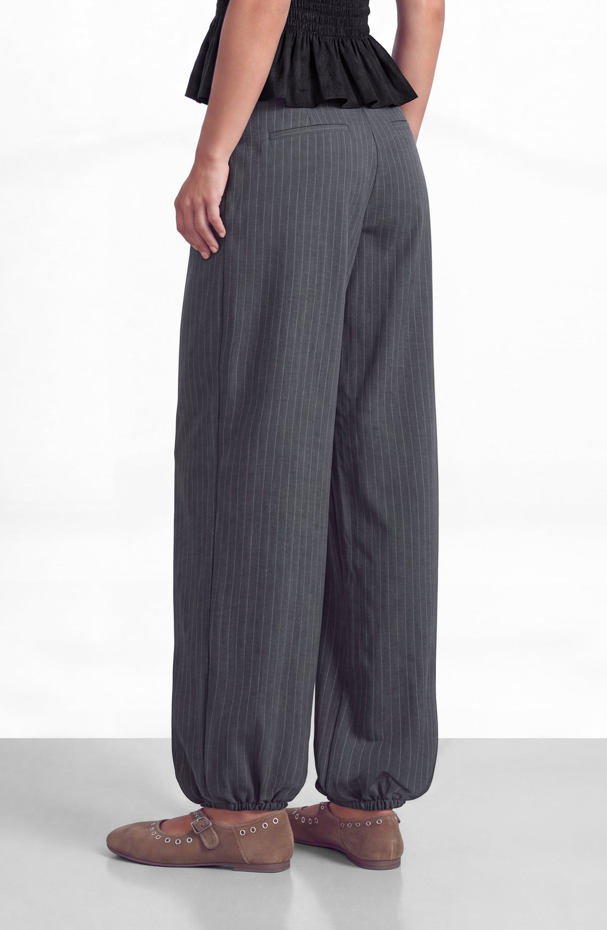 Pantalón Balloon Rayas Grey