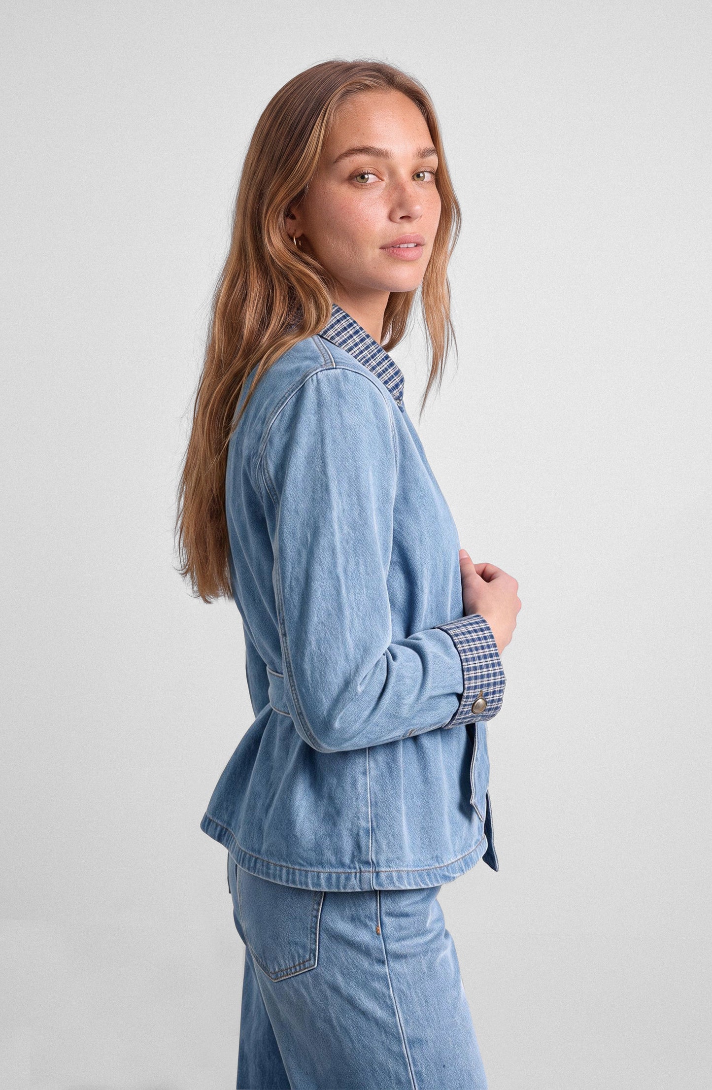 Chaqueta Detalle Print Blue