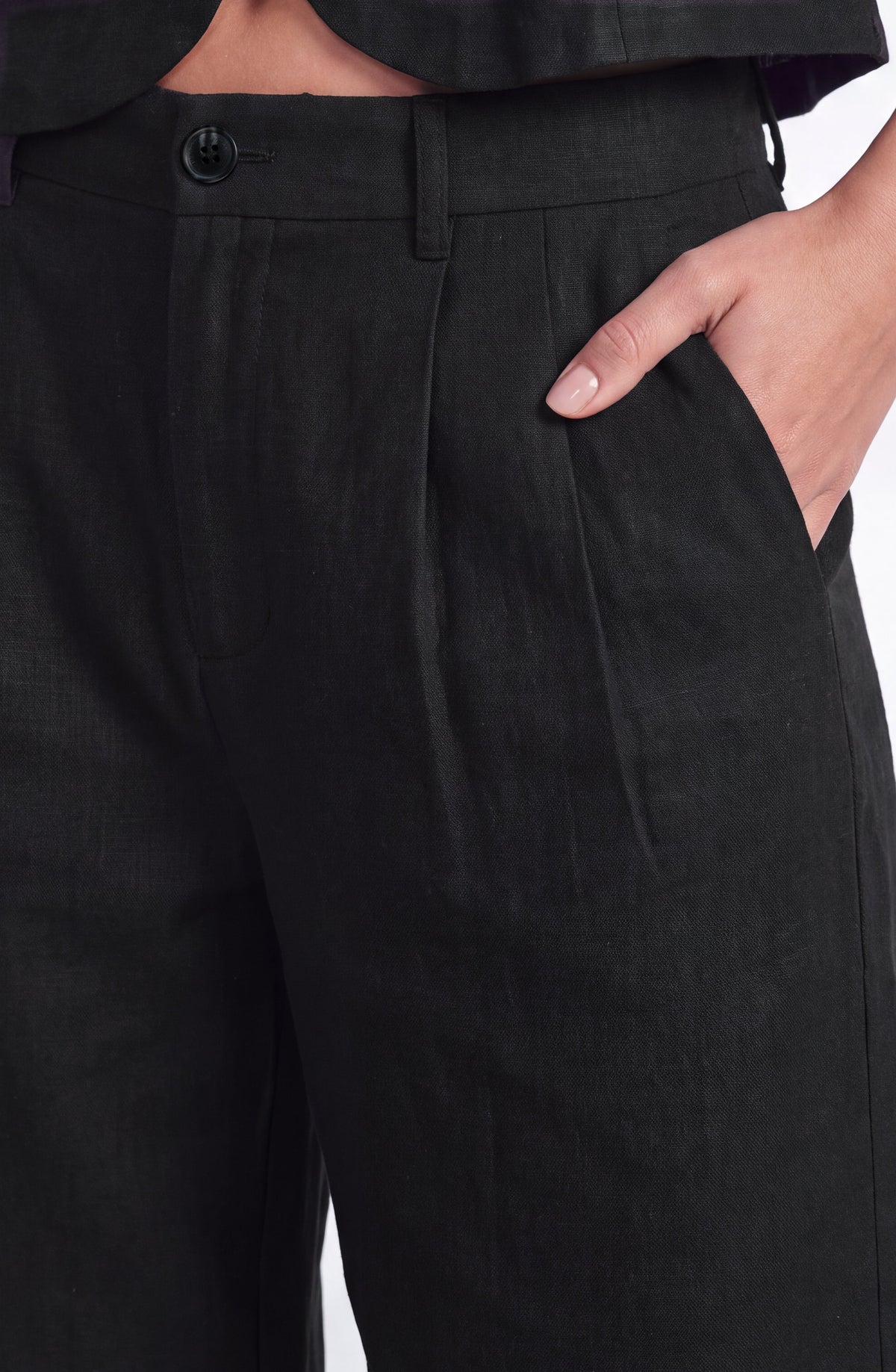 Pantalón Sastrero Lino Black