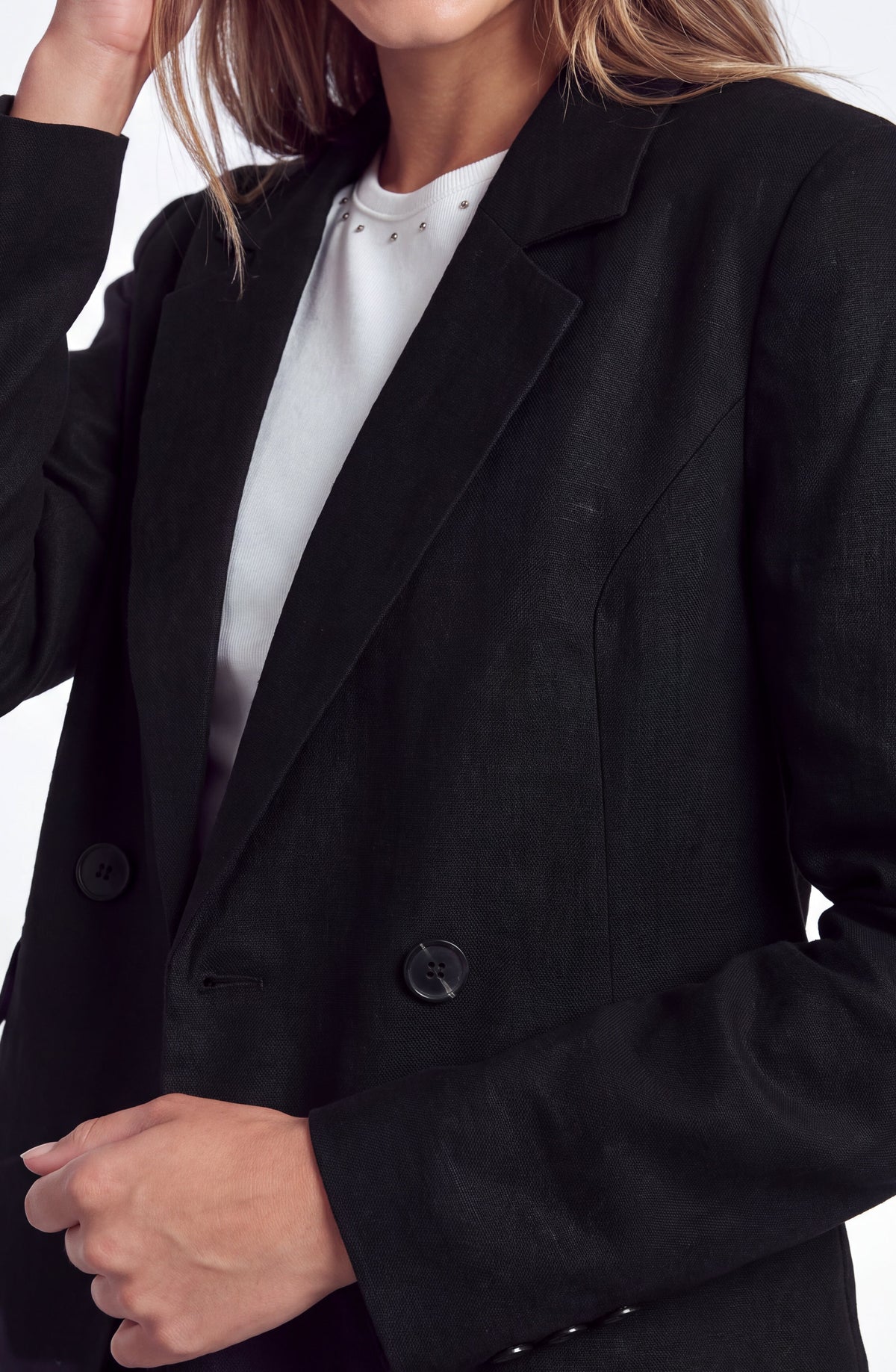 Blazer Corto Lino Black