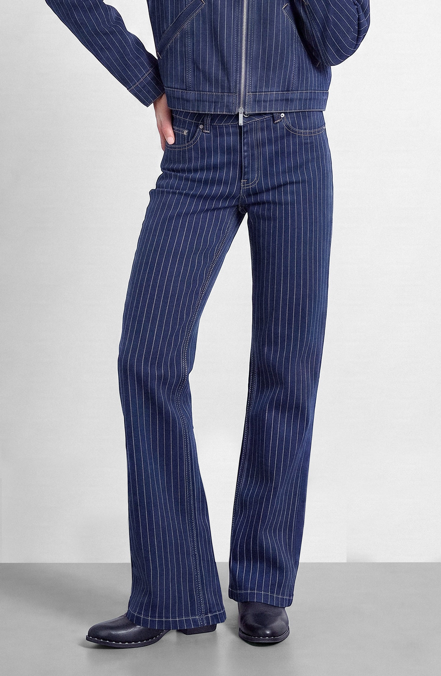 Pantalón Denim Rayado Indigo