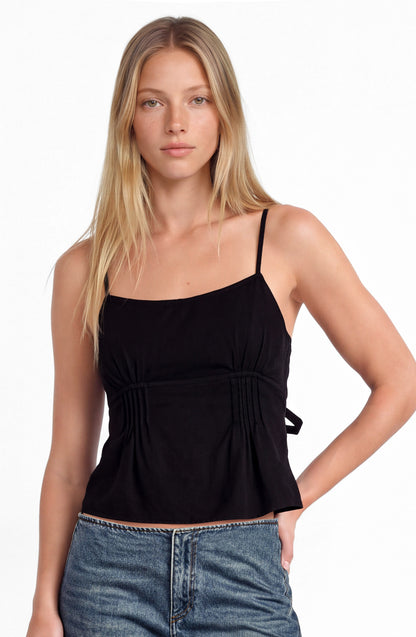 Top Escote Plisado Black