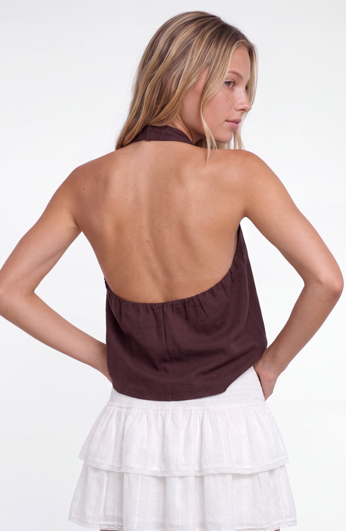 Blusa Halter Burgundy