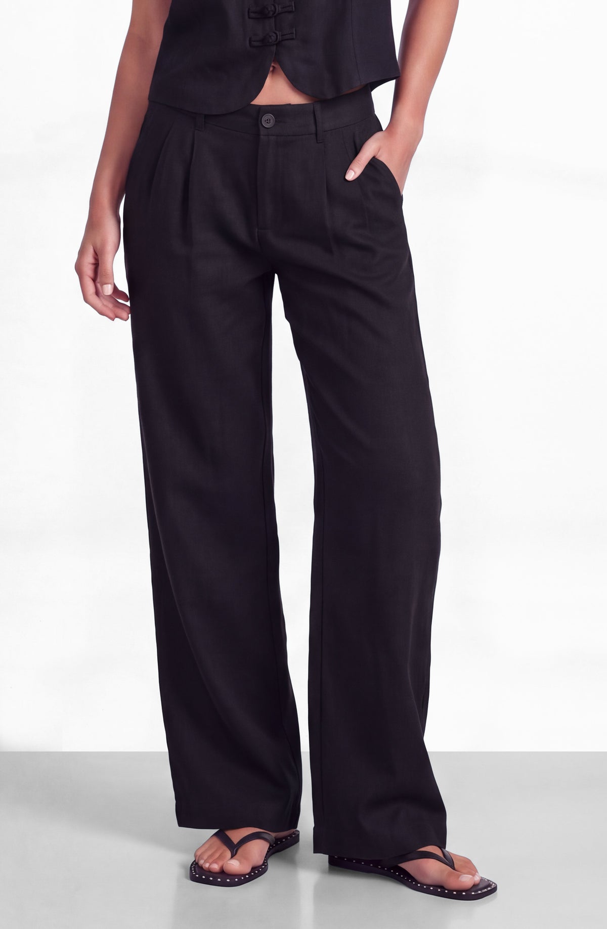 Pantalón Sastrero Lino Black