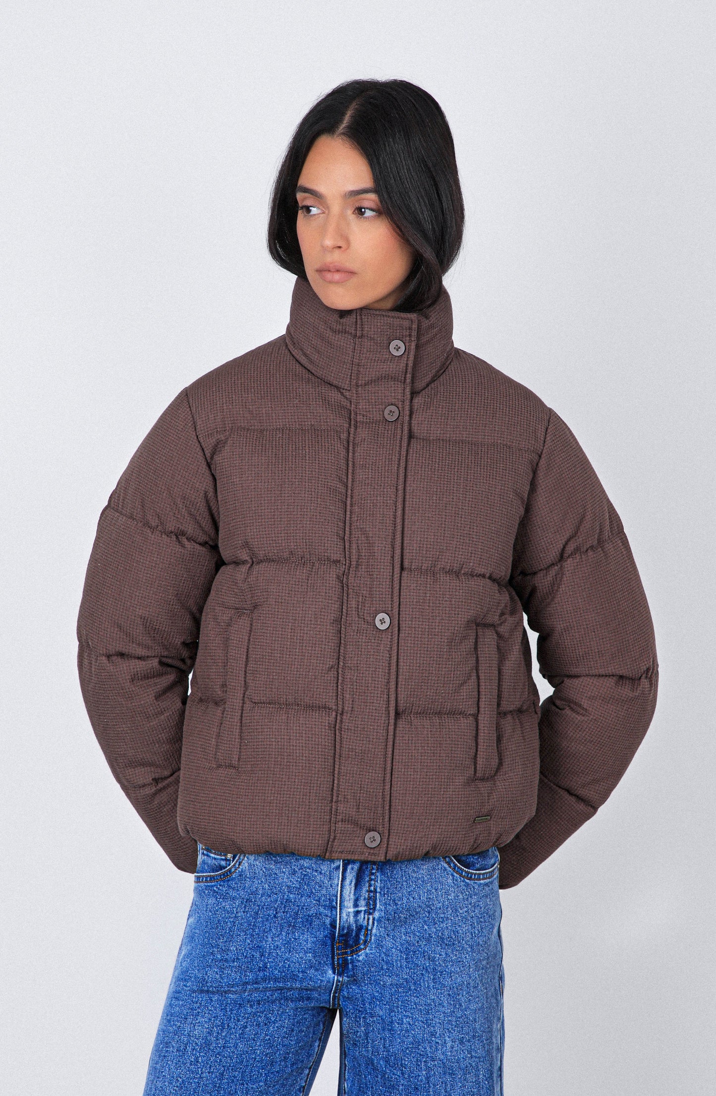 Puffa Tejida Print Brown