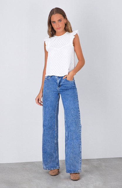 Pantalón Estrella Desflecado Blue