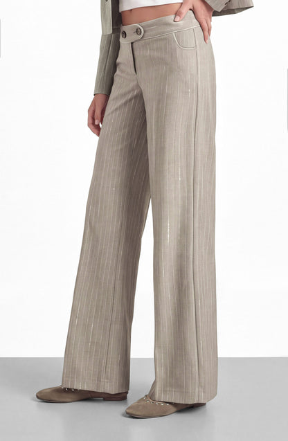 Pantalón Sastrero Lurex Beige