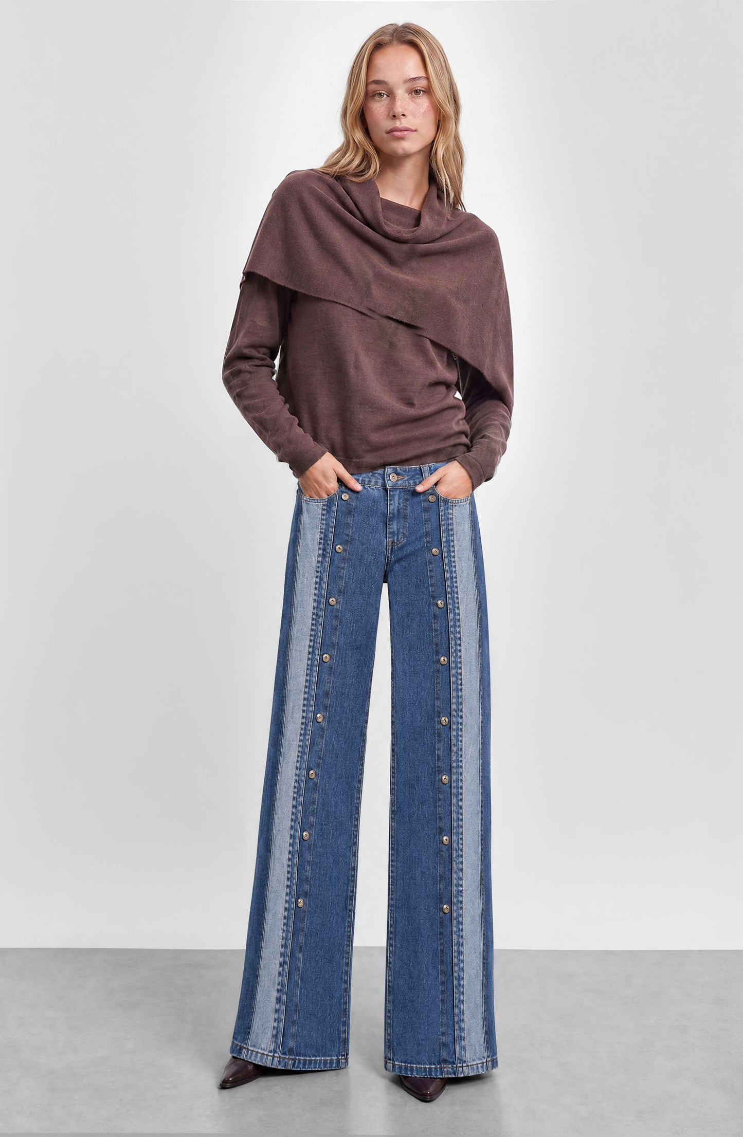 Pantalón Botones Frontales Blue