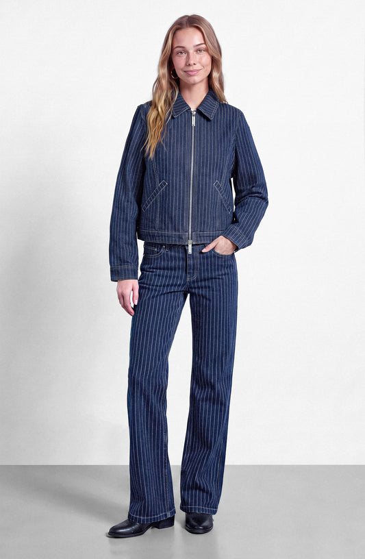 Chaqueta Denim Rayas Indigo