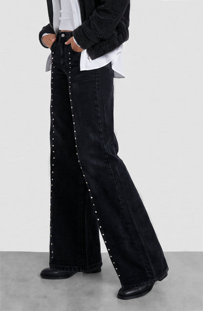 Pantalón Cortes Tachas Estrellas Grey